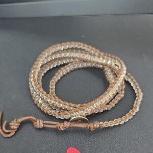 Brown Beaded Men's Bracelet